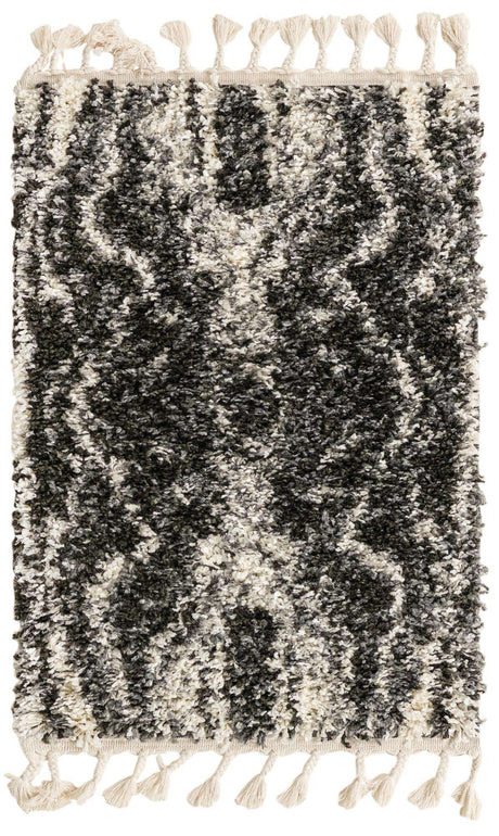 Black and White 2' 2 x 3' Hygge Shag Rectangle Area Rug Thick Soft Touch Fluffy & Plush Shaggy Pile 100% Polypropylene With Jute Backing Modern Carpet for Sale at Rug Engine