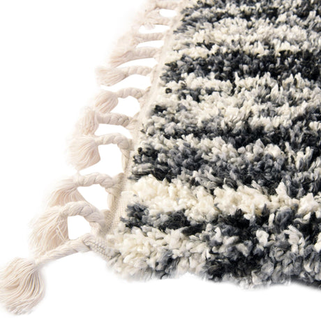 Black and White 7' 10 x 7' 10 Hygge Shag Square Area Rug Thick Soft Touch Fluffy & Plush Shaggy Pile 100% Polypropylene With Jute Backing Modern Carpet for Sale at Rug Engine