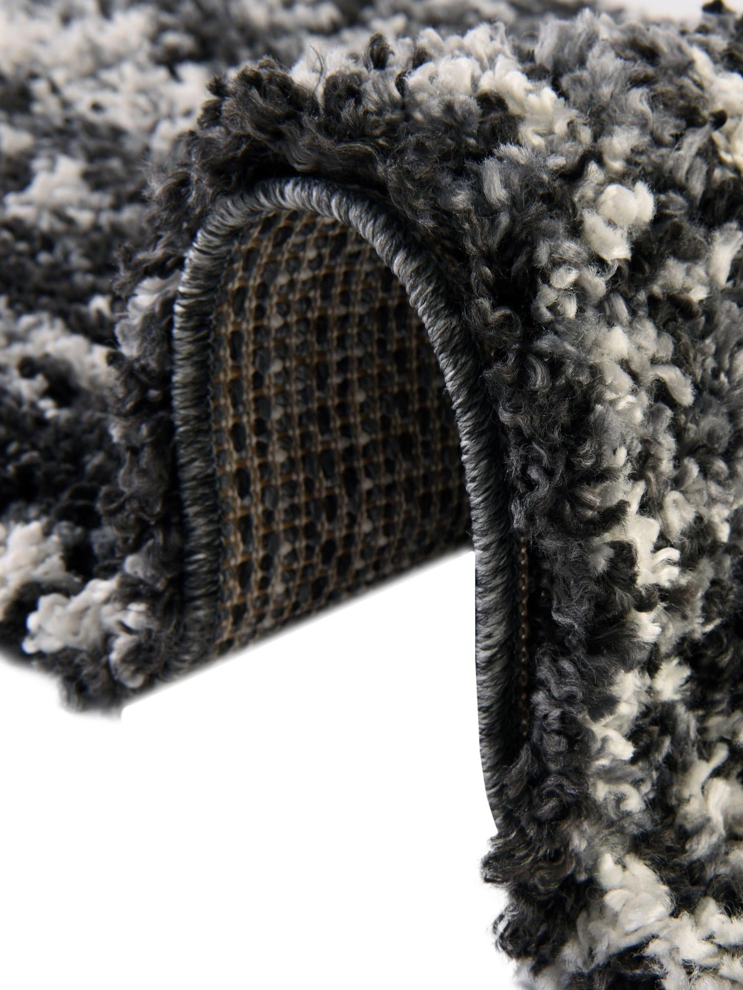Black and White 3' 3 x 3' 3 Hygge Shag Round Area Rug Thick Soft Touch Fluffy & Plush Shaggy Pile 100% Polypropylene With Jute Backing Modern Carpet for Sale at Rug Engine