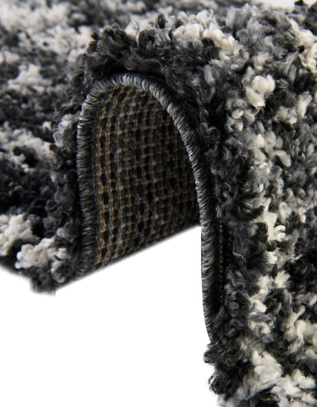 Black and White 3' 3 x 3' 3 Hygge Shag Round Area Rug Thick Soft Touch Fluffy & Plush Shaggy Pile 100% Polypropylene With Jute Backing Modern Carpet for Sale at Rug Engine