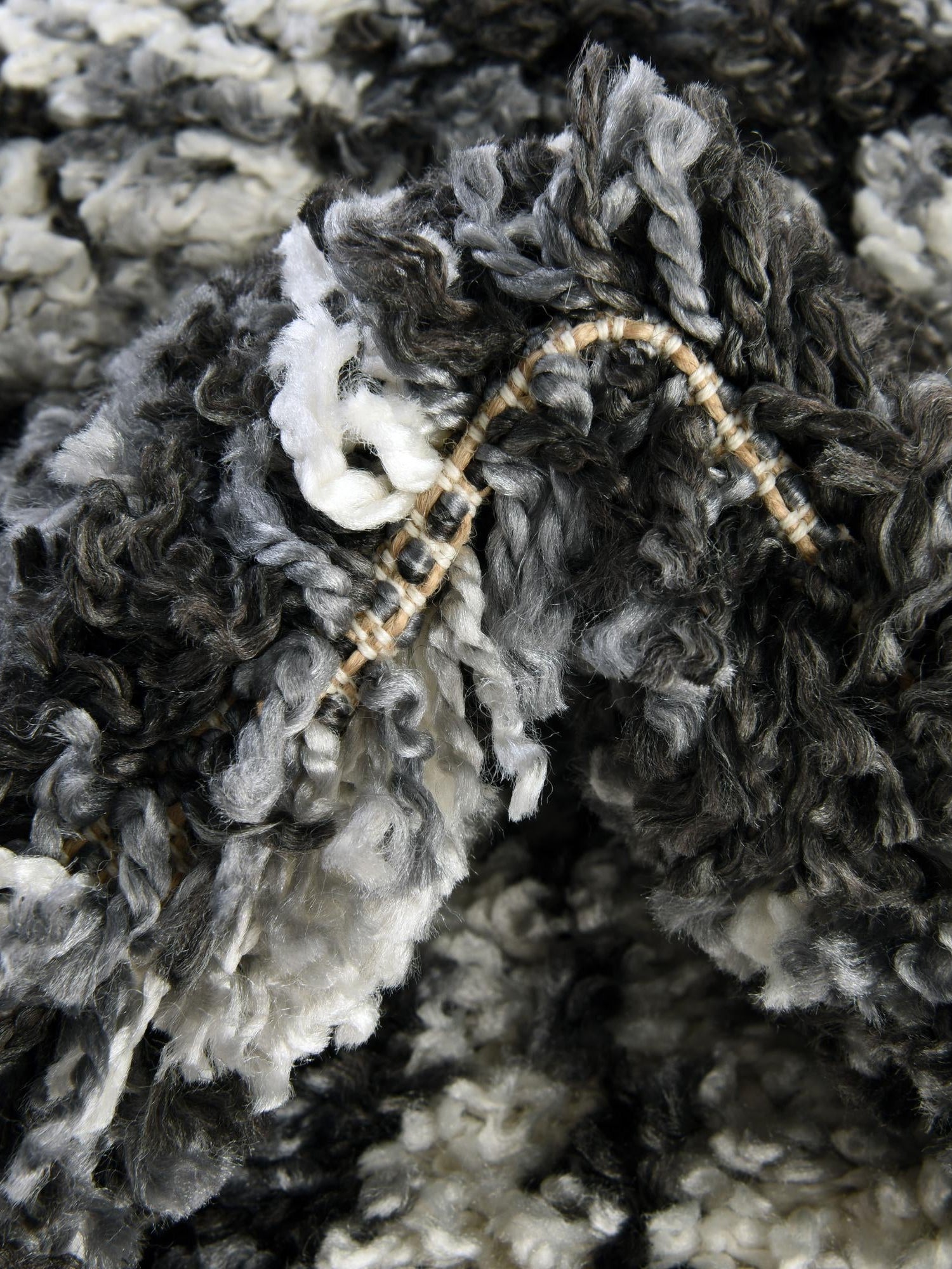 Black and White 2' 7 x 8' 2 Hygge Shag Runner Area Rug Thick Soft Touch Fluffy & Plush Shaggy Pile 100% Polypropylene With Jute Backing Modern Carpet for Sale at Rug Engine