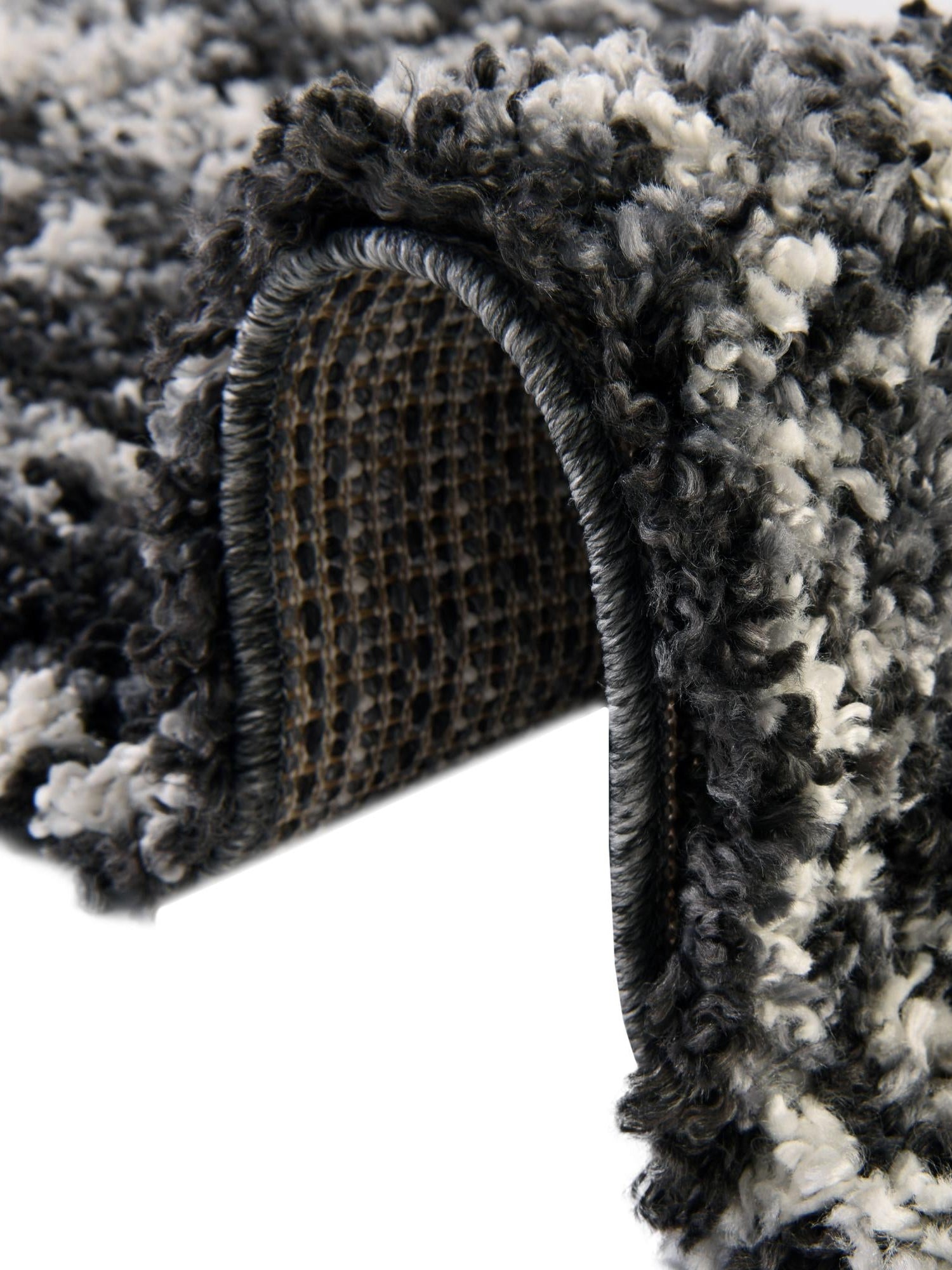 Black and White 2' 7 x 8' 2 Hygge Shag Runner Area Rug Thick Soft Touch Fluffy & Plush Shaggy Pile 100% Polypropylene With Jute Backing Modern Carpet for Sale at Rug Engine