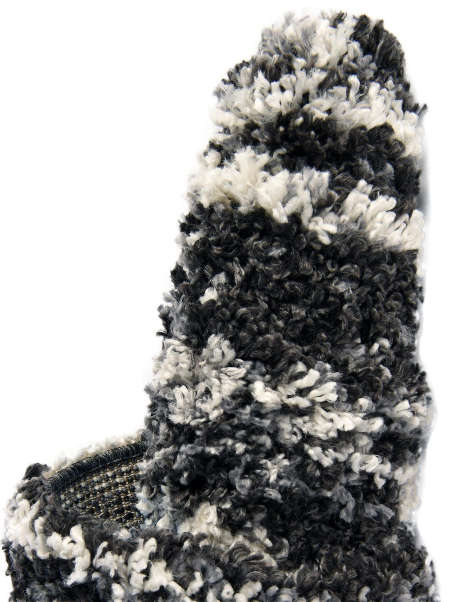 Black and White 2' 7 x 8' 2 Hygge Shag Runner Area Rug Thick Soft Touch Fluffy & Plush Shaggy Pile 100% Polypropylene With Jute Backing Modern Carpet for Sale at Rug Engine