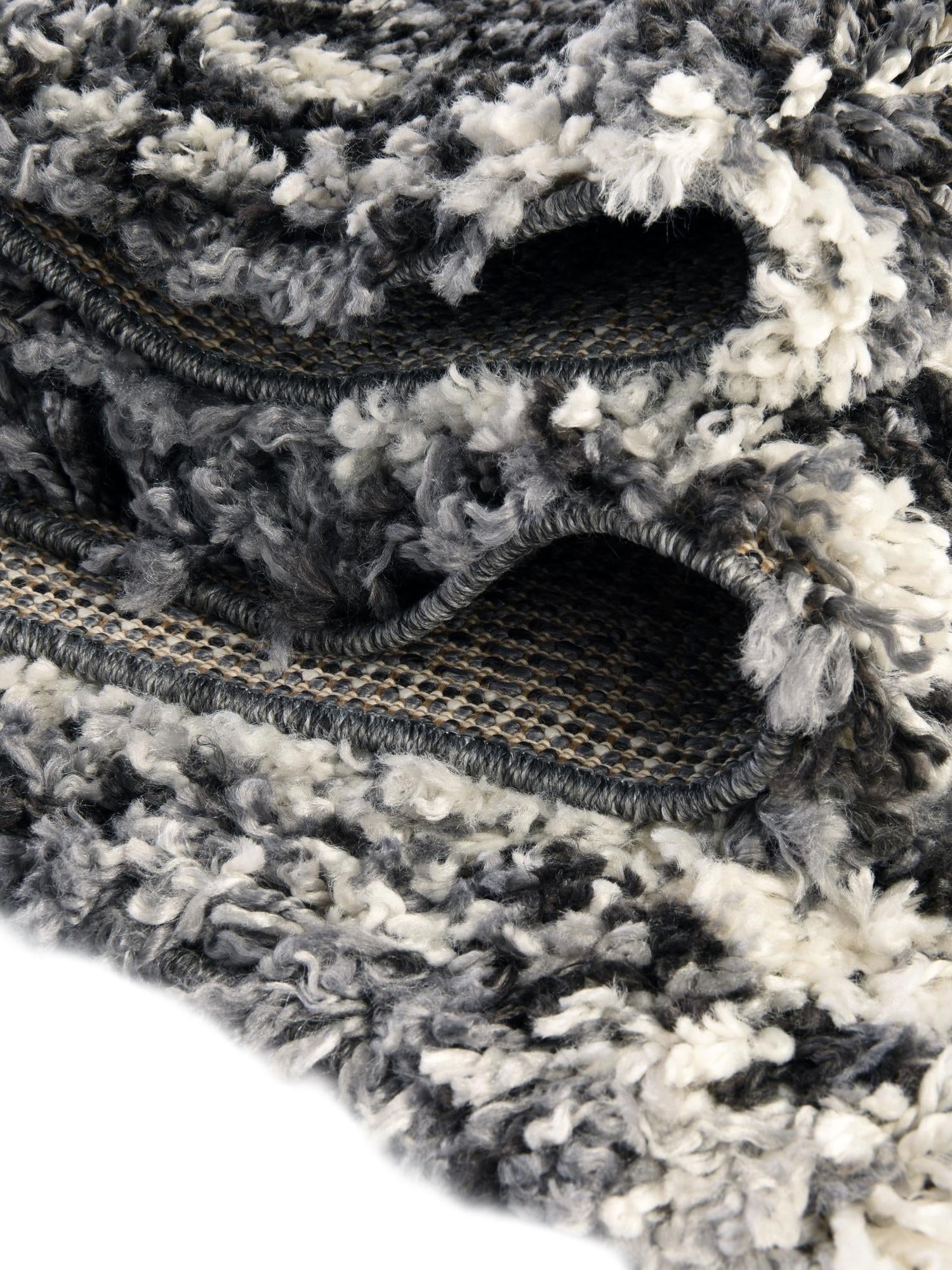 Black and White 2' 7 x 8' 2 Hygge Shag Runner Area Rug Thick Soft Touch Fluffy & Plush Shaggy Pile 100% Polypropylene With Jute Backing Modern Carpet for Sale at Rug Engine