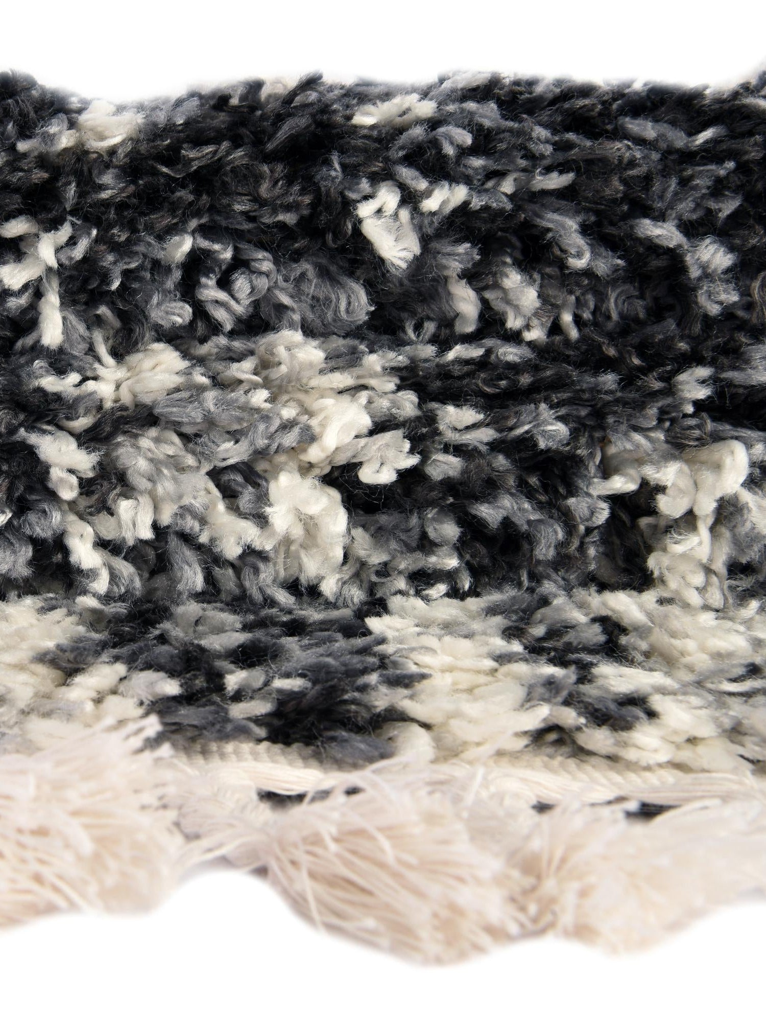 Black and White 2' 7 x 8' 2 Hygge Shag Runner Area Rug Thick Soft Touch Fluffy & Plush Shaggy Pile 100% Polypropylene With Jute Backing Modern Carpet for Sale at Rug Engine