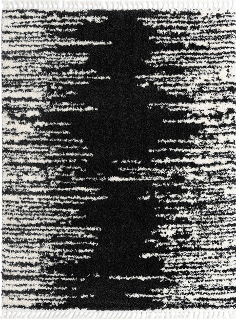 Black and White 7' 10 x 10' Serenity Shag Rectangle Area Rug Thick Soft Touch Fluffy & Plush Shaggy Pile Carpet for Living Rooms, Kitchen, Bedrooms, Office, Dorms for Sale at Rug Engine