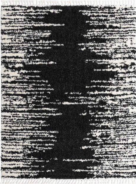 Black and White 7' 10 x 10' Serenity Shag Rectangle Area Rug Thick Soft Touch Fluffy & Plush Shaggy Pile Carpet for Living Rooms, Kitchen, Bedrooms, Office, Dorms for Sale at Rug Engine