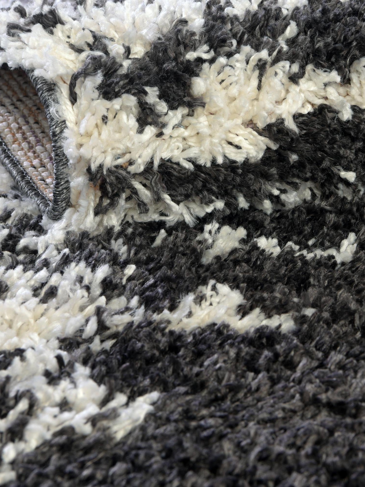 Black and White 9' x 12' Serenity Shag Rectangle Area Rug Thick Soft Touch Fluffy & Plush Shaggy Pile Carpet for Living Rooms, Kitchen, Bedrooms, Office, Dorms for Sale at Rug Engine