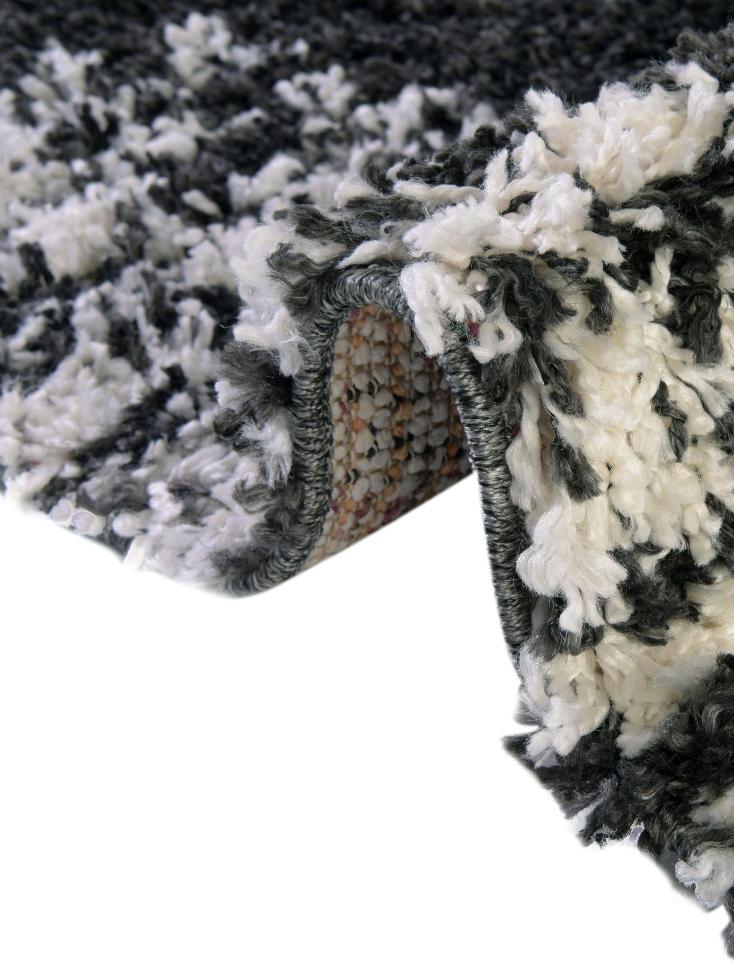Black and White 9' x 12' Serenity Shag Rectangle Area Rug Thick Soft Touch Fluffy & Plush Shaggy Pile Carpet for Living Rooms, Kitchen, Bedrooms, Office, Dorms for Sale at Rug Engine