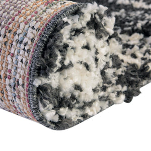 Black and White 9' x 12' Serenity Shag Rectangle Area Rug Thick Soft Touch Fluffy & Plush Shaggy Pile