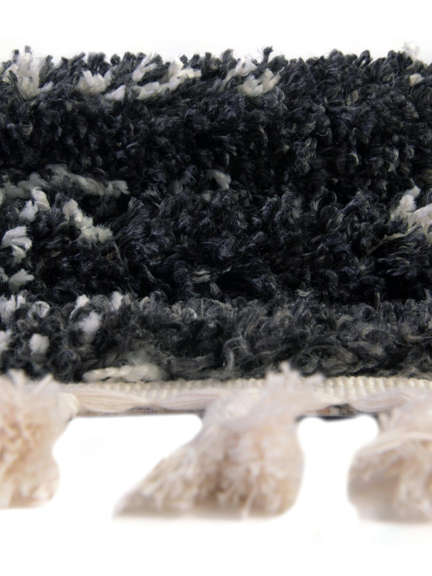 Black and White 9' x 12' Serenity Shag Rectangle Area Rug Thick Soft Touch Fluffy & Plush Shaggy Pile Carpet for Living Rooms, Kitchen, Bedrooms, Office, Dorms for Sale at Rug Engine