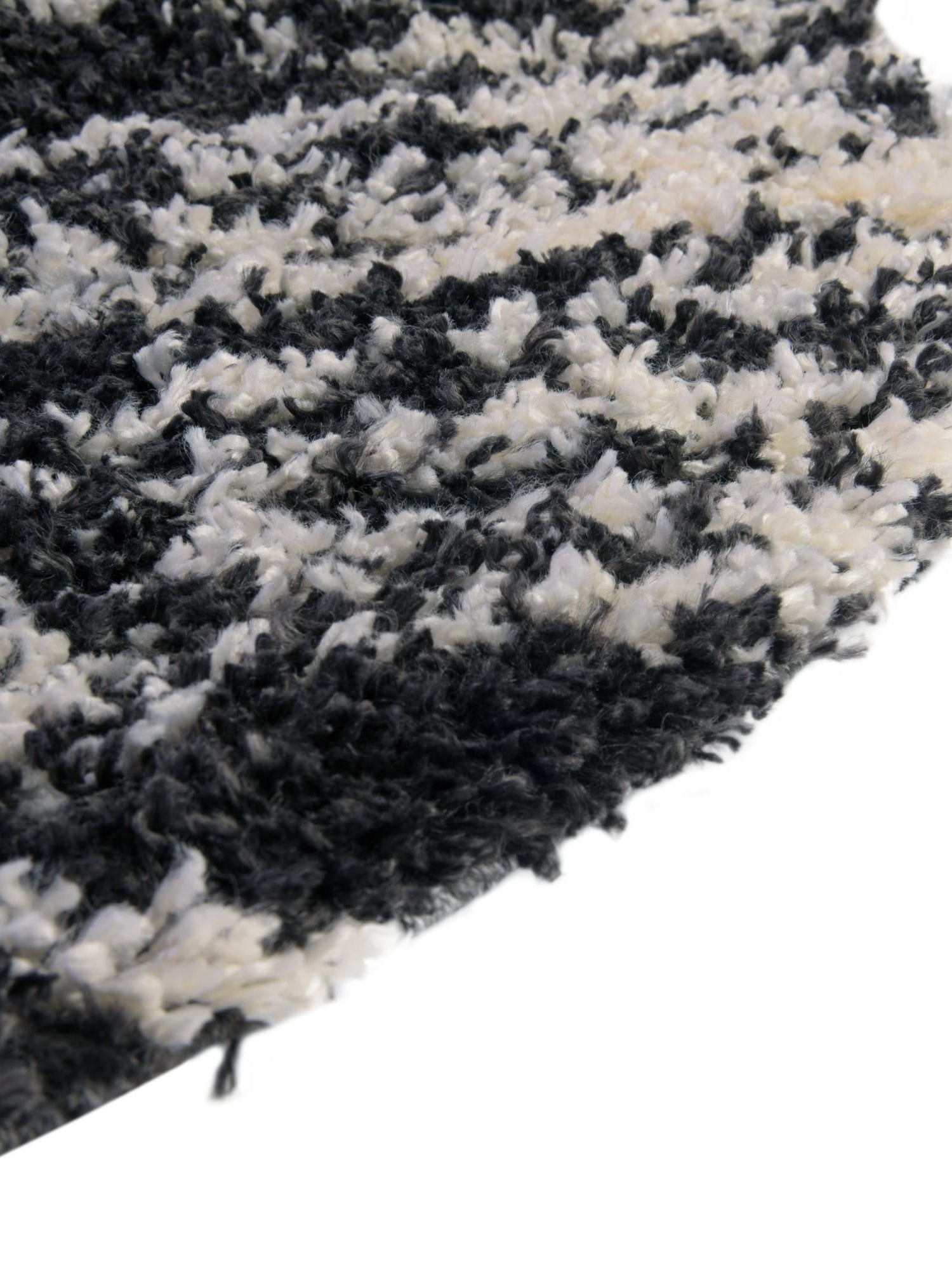 Black and White 10' x 10' Serenity Shag Round Area Rug Thick Soft Touch Fluffy & Plush Shaggy Pile Carpet for Living Rooms, Kitchen, Bedrooms, Office, Dorms for Sale at Rug Engine