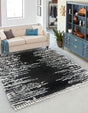 Black and White 10' x 10' Serenity Shag Square Area Rug Thick Soft Touch Fluffy & Plush Shaggy Pile