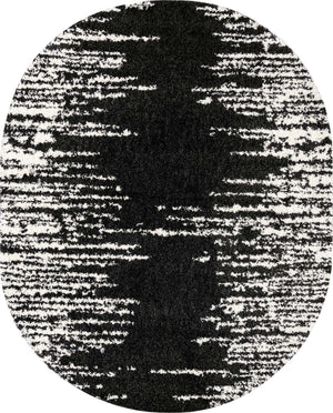 Black and White 7' 10 x 10' Serenity Shag Oval Area Rug Thick Soft Touch Fluffy & Plush Shaggy Pile Carpet for Living Rooms, Kitchen, Bedrooms, Office, Dorms for Sale at Rug Engine