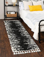 Black and White 2' x 6' Serenity Shag Runner Area Rug Thick Soft Touch Fluffy & Plush Shaggy Pile
