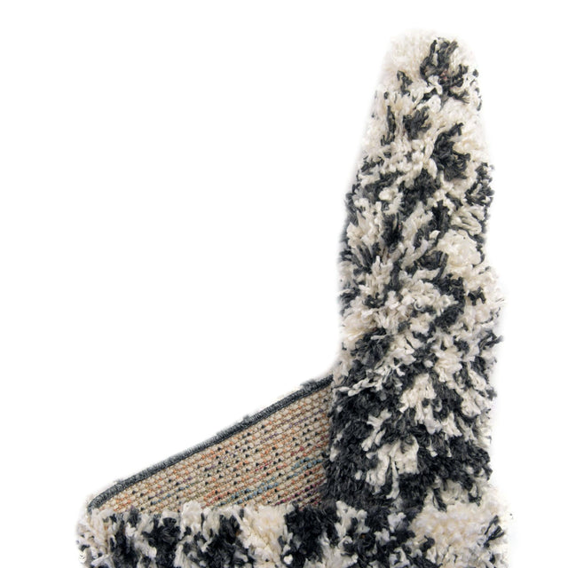 Black and White 2' x 6' Serenity Shag Runner Area Rug Thick Soft Touch Fluffy & Plush Shaggy Pile