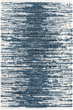 Blue 10' x 14' Serenity Shag Rectangle Area Rug Thick Soft Touch Fluffy & Plush Shaggy Pile
