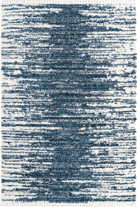 Blue 10' x 14' Serenity Shag Rectangle Area Rug Thick Soft Touch Fluffy & Plush Shaggy Pile