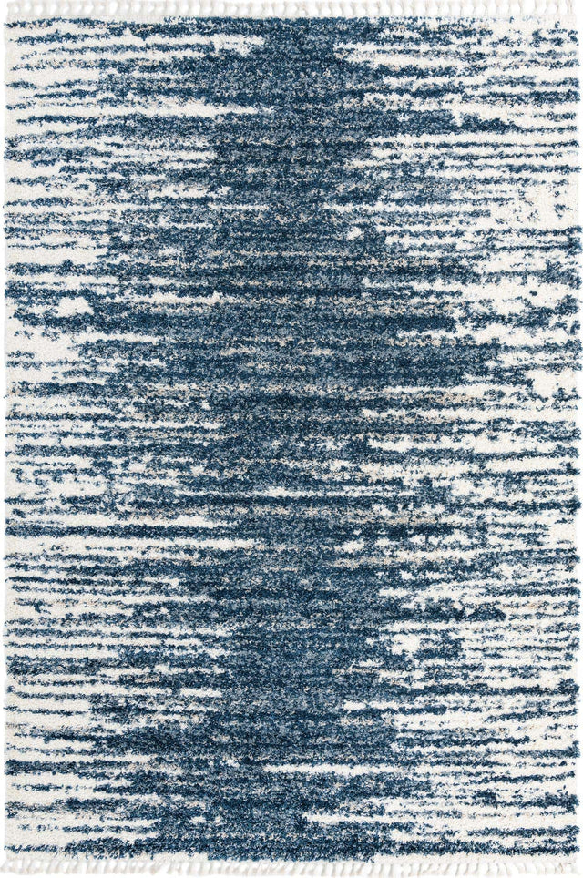 Blue 10' x 14' Serenity Shag Rectangle Area Rug Thick Soft Touch Fluffy & Plush Shaggy Pile
