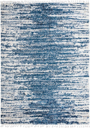 Blue 9' x 12' Serenity Shag Rectangle Area Rug Thick Soft Touch Fluffy & Plush Shaggy Pile