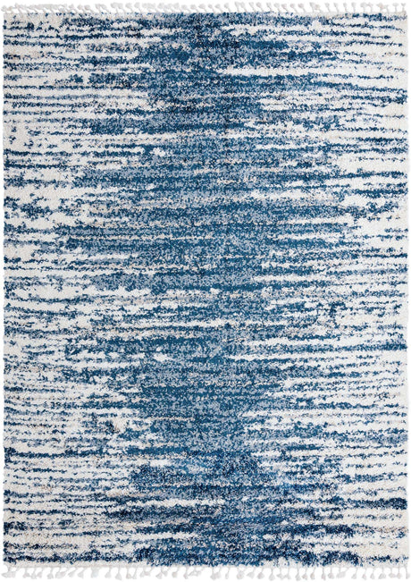 Blue 9' x 12' Serenity Shag Rectangle Area Rug Thick Soft Touch Fluffy & Plush Shaggy Pile