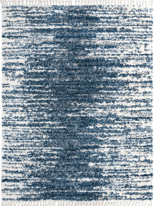 Blue 7' 10 x 10' Serenity Shag Rectangle Area Rug Thick Soft Touch Fluffy & Plush Shaggy Pile