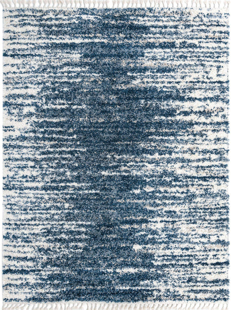 Blue 7' 10 x 10' Serenity Shag Rectangle Area Rug Thick Soft Touch Fluffy & Plush Shaggy Pile