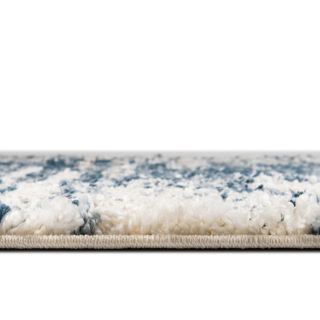 Blue 9' x 12' Serenity Shag Rectangle Area Rug Thick Soft Touch Fluffy & Plush Shaggy Pile