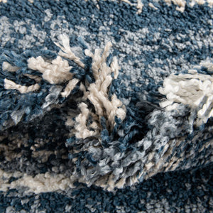 Blue 9' x 12' Serenity Shag Rectangle Area Rug Thick Soft Touch Fluffy & Plush Shaggy Pile