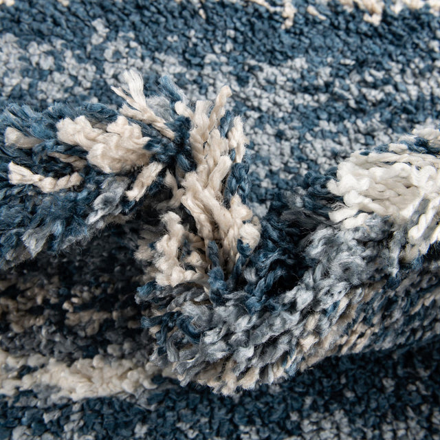 Blue 9' x 12' Serenity Shag Rectangle Area Rug Thick Soft Touch Fluffy & Plush Shaggy Pile
