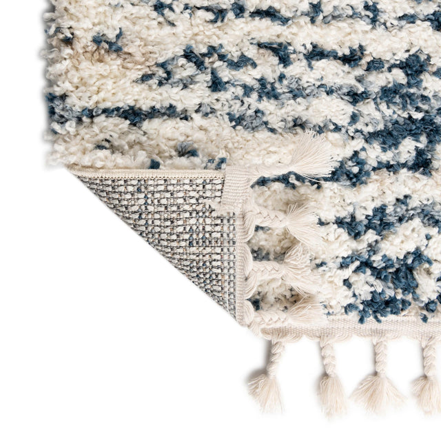 Blue 9' x 12' Serenity Shag Rectangle Area Rug Thick Soft Touch Fluffy & Plush Shaggy Pile