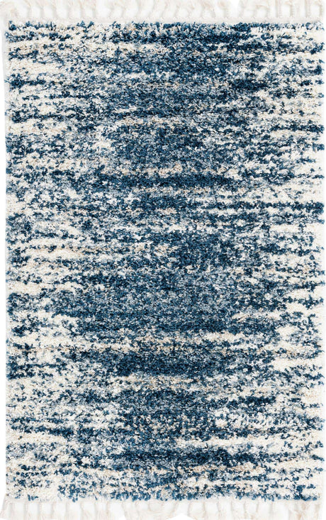 Blue 4' x 6' Serenity Shag Rectangle Area Rug Thick Soft Touch Fluffy & Plush Shaggy Pile