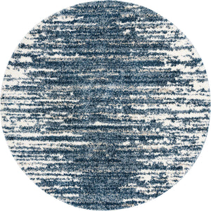 Blue 10' x 10' Serenity Shag Round Area Rug Thick Soft Touch Fluffy & Plush Shaggy Pile
