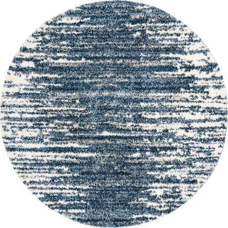 Blue 10' x 10' Serenity Shag Round Area Rug Thick Soft Touch Fluffy & Plush Shaggy Pile
