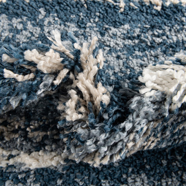 Blue 10' x 10' Serenity Shag Round Area Rug Thick Soft Touch Fluffy & Plush Shaggy Pile