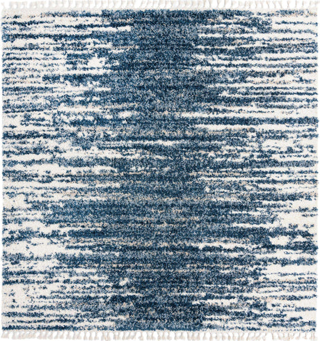 Blue 10' x 10' Serenity Shag Square Area Rug Thick Soft Touch Fluffy & Plush Shaggy Pile