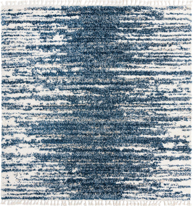 Blue 10' x 10' Serenity Shag Square Area Rug Thick Soft Touch Fluffy & Plush Shaggy Pile Carpet for Living Rooms, Kitchen, Bedrooms, Office, Dorms for Sale at Rug Engine