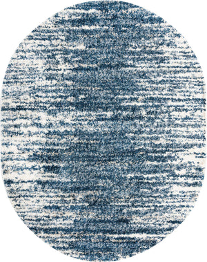 Blue 7' 10 x 10' Serenity Shag Oval Area Rug Thick Soft Touch Fluffy & Plush Shaggy Pile Carpet for Living Rooms, Kitchen, Bedrooms, Office, Dorms for Sale at Rug Engine