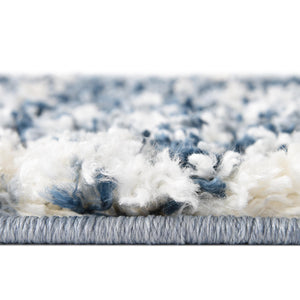 Blue 2' 7 x 12' Serenity Shag Runner Area Rug Thick Soft Touch Fluffy & Plush Shaggy Pile