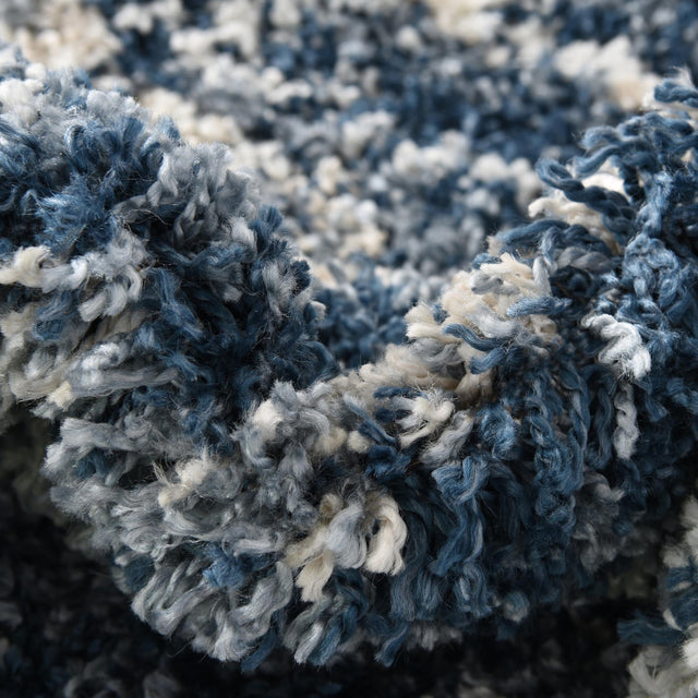Blue 2' 7 x 12' Serenity Shag Runner Area Rug Thick Soft Touch Fluffy & Plush Shaggy Pile