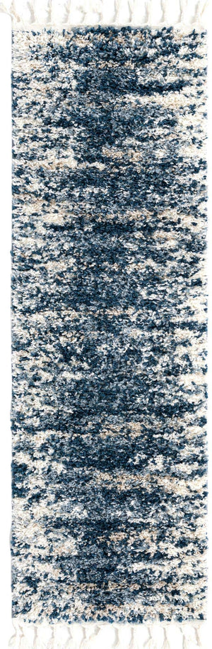 Blue 2' x 6' Serenity Shag Runner Area Rug Thick Soft Touch Fluffy & Plush Shaggy Pile Carpet for Living Rooms, Kitchen, Bedrooms, Office, Dorms for Sale at Rug Engine