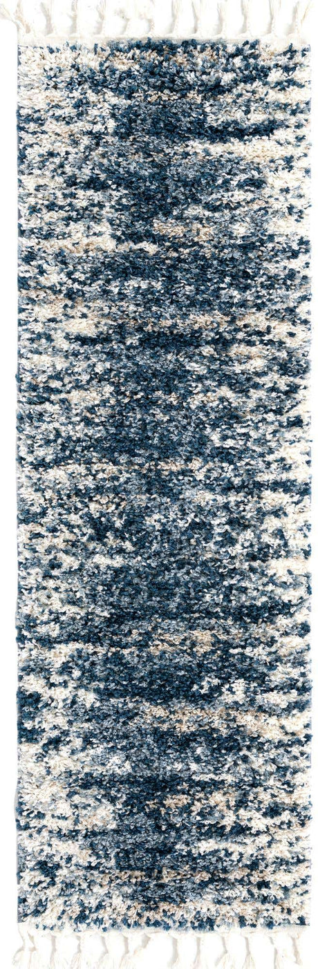 Blue 2' x 6' Serenity Shag Runner Area Rug Thick Soft Touch Fluffy & Plush Shaggy Pile