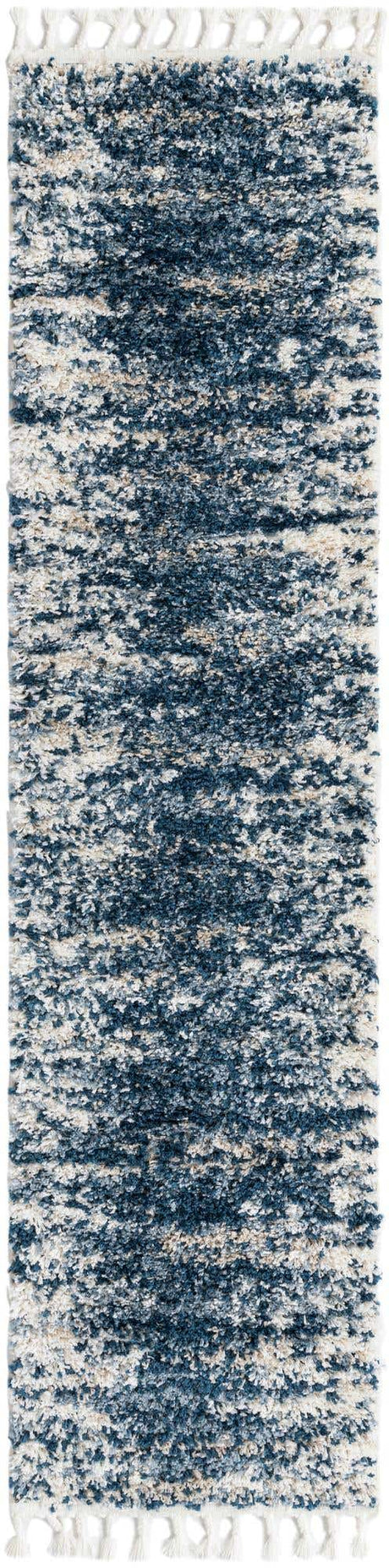 Blue 2' x 8' Serenity Shag Runner Area Rug Thick Soft Touch Fluffy & Plush Shaggy Pile