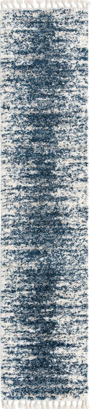 Blue 2' 7 x 12' Serenity Shag Runner Area Rug Thick Soft Touch Fluffy & Plush Shaggy Pile