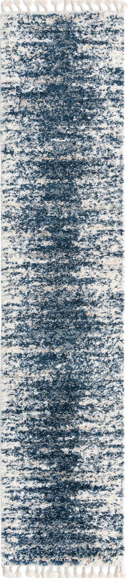 Blue 2' 7 x 12' Serenity Shag Runner Area Rug Thick Soft Touch Fluffy & Plush Shaggy Pile