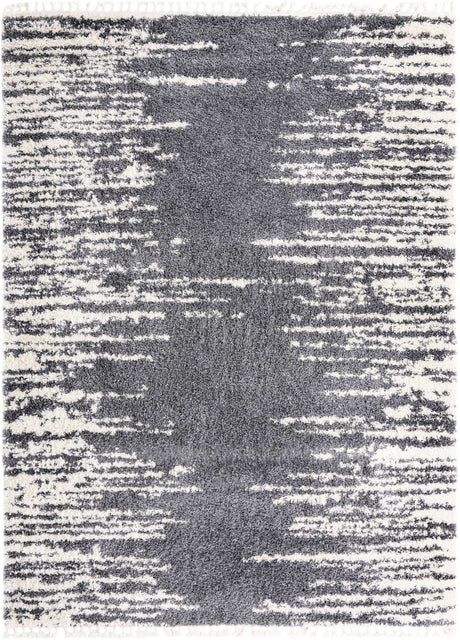 Gray 9' x 12' Serenity Shag Rectangle Area Rug Thick Soft Touch Fluffy & Plush Shaggy Pile