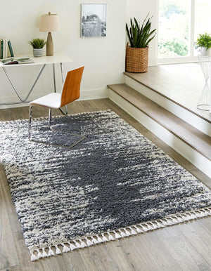 Gray 7' 10 x 10' Serenity Shag Rectangle Area Rug Thick Soft Touch Fluffy & Plush Shaggy Pile