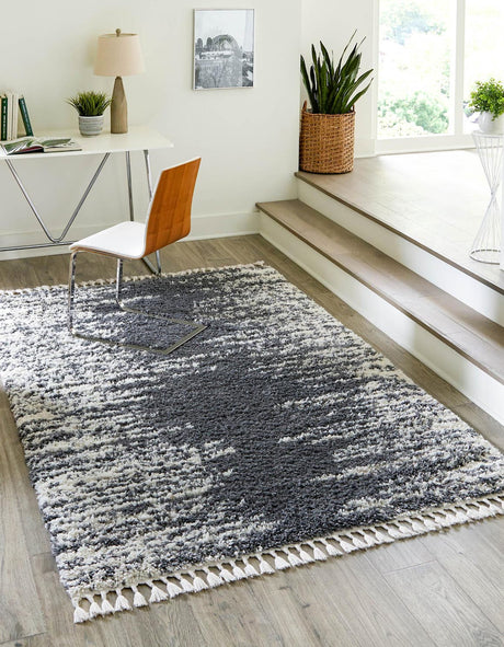 Gray 7' 10 x 10' Serenity Shag Rectangle Area Rug Thick Soft Touch Fluffy & Plush Shaggy Pile