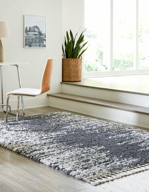 Gray 7' 10 x 10' Serenity Shag Rectangle Area Rug Thick Soft Touch Fluffy & Plush Shaggy Pile
