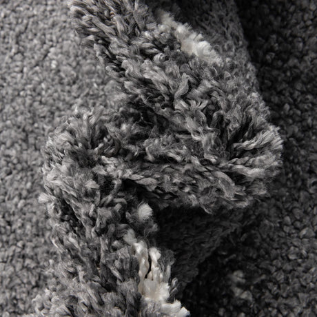 Gray 5' 3 x 8' Serenity Shag Rectangle Area Rug Thick Soft Touch Fluffy & Plush Shaggy Pile Carpet for Living Rooms, Kitchen, Bedrooms, Office, Dorms for Sale at Rug Engine